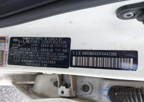 2015 Kia Rio Lx из США, поврежденный, VIN KNADM4A35F6442989